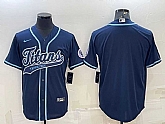 Men's Tennessee Titans Blank Navy With Patch Cool Base Stitched Baseball Jersey,baseball caps,new era cap wholesale,wholesale hats